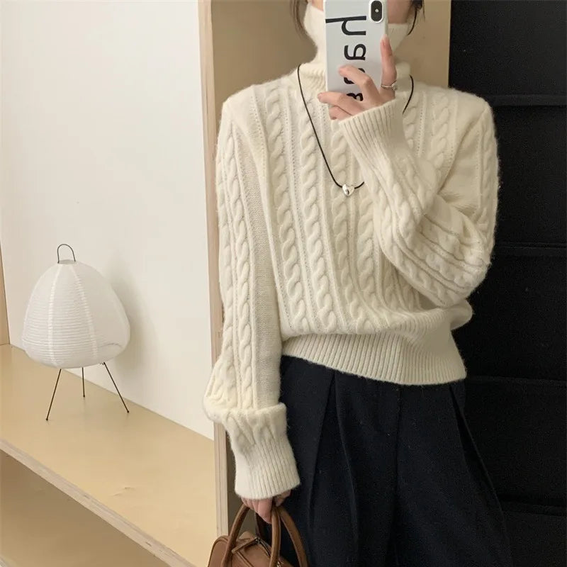 Sweater Cuello Alto Grueso — Estilo Vintage Streetwear