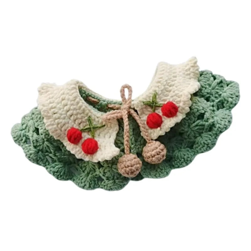 Collar Tejido Cereza para Mascota