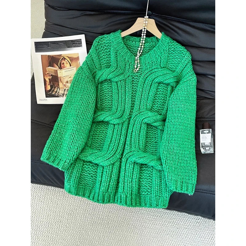 Sweater Azul Trenzado — Diseño Minimalista