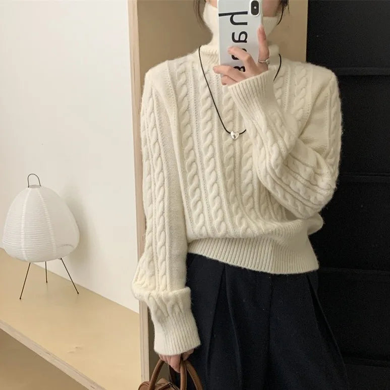 Sweater Cuello Alto Grueso — Estilo Vintage Streetwear