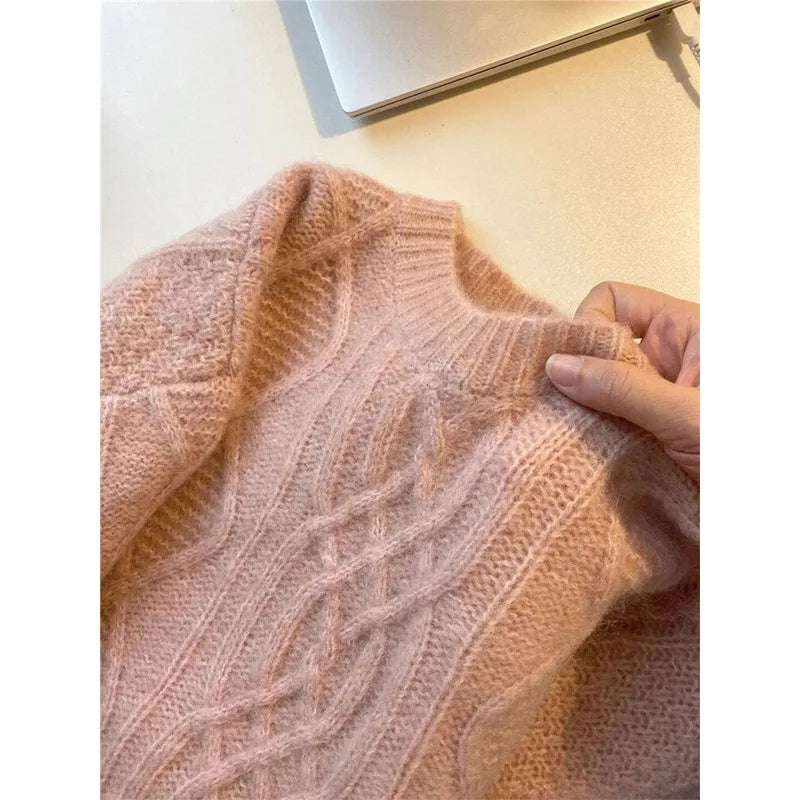 Sweater Vintage Cuello Redondo — Corte Holgado Casual