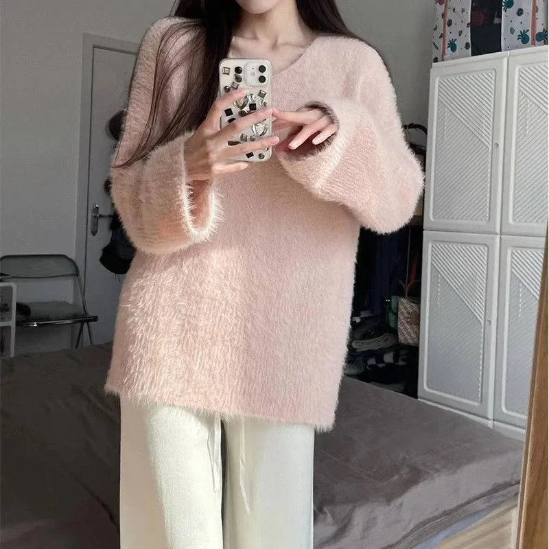 Sweater Grueso Cuello V — Corte Holgado Streetwear