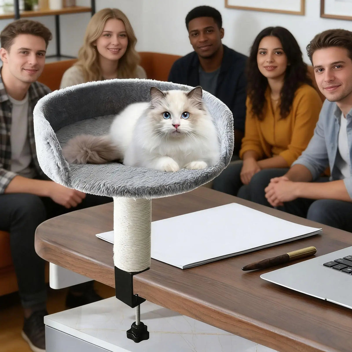 Percha Flotante para Gato de Escritorio