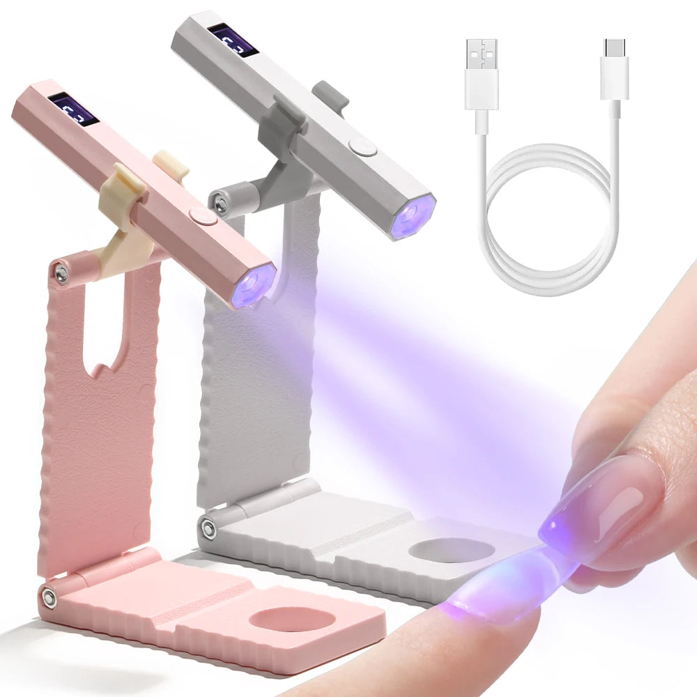 Lámpara UV LED con Soporte y Pantalla — Secado de Gel