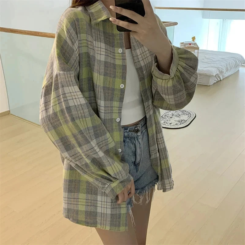 Camisa Oversize a Cuadros — Estilo Grunge