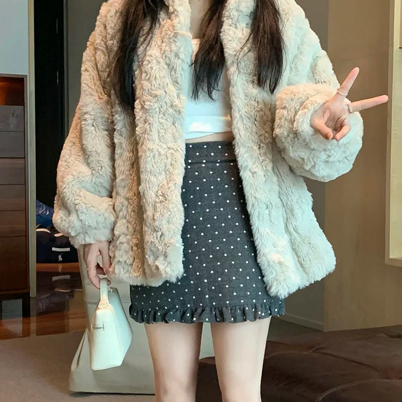 Falda Mini de Lunares con Volados — Estilo Coreano