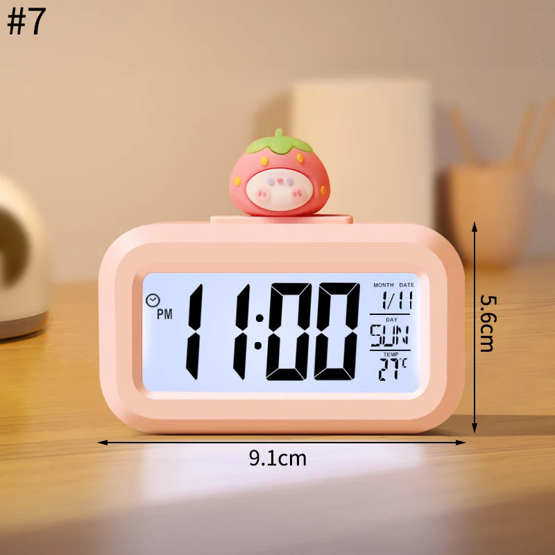Reloj Despertador LED Diseño Cerdito
