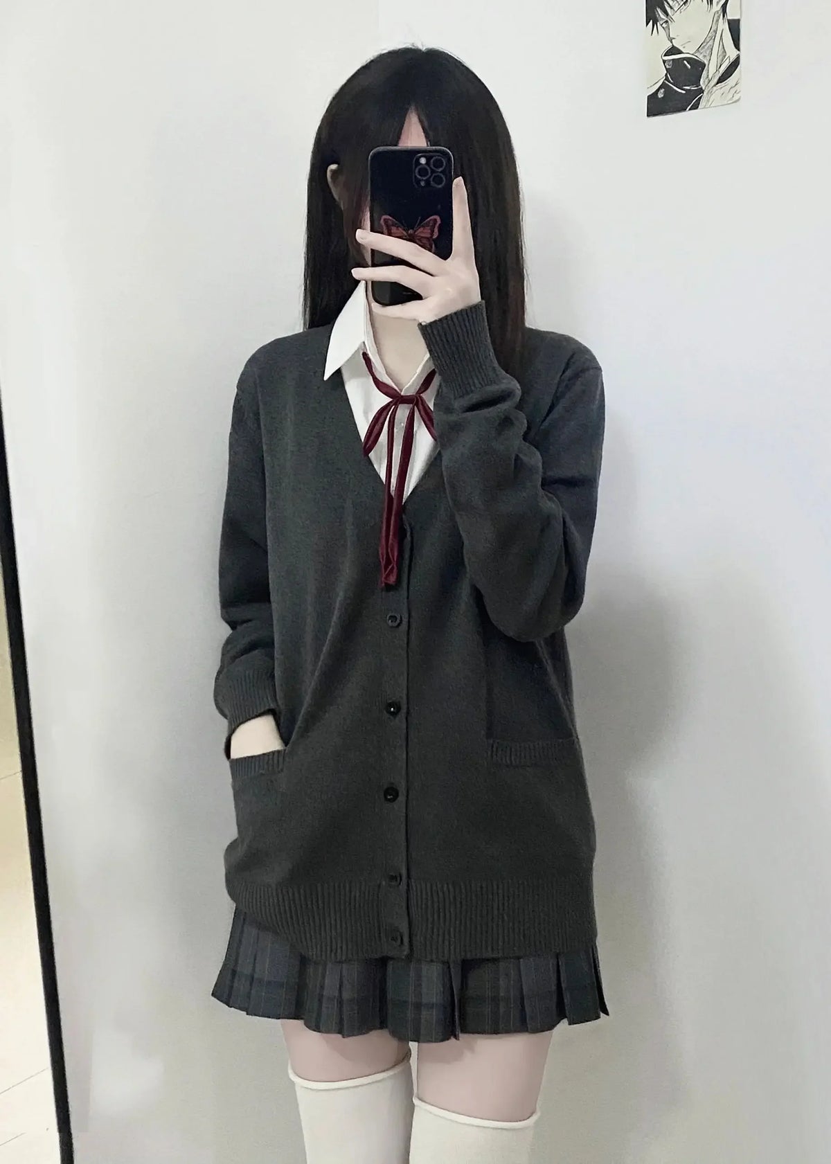 Cárdigan Tejido Estilo Uniforme Japonés — JK Suelto