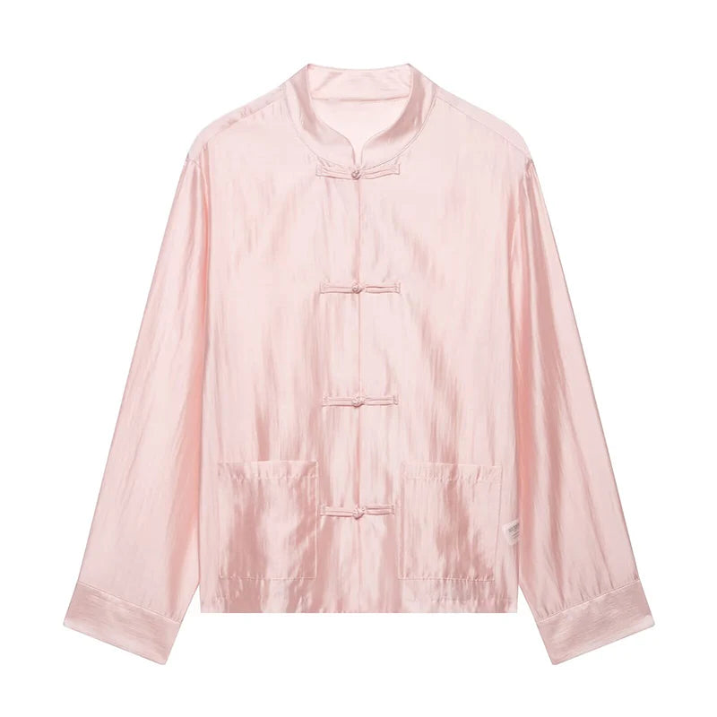 Blusa de Satén Sin Mangas — Amarre con Nudo