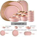 Set de Vajilla Porcelana Borde Dorado
