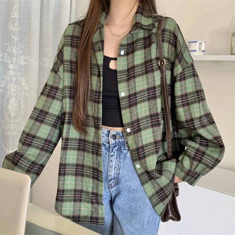 Camisa Oversize a Cuadros — Estilo Grunge