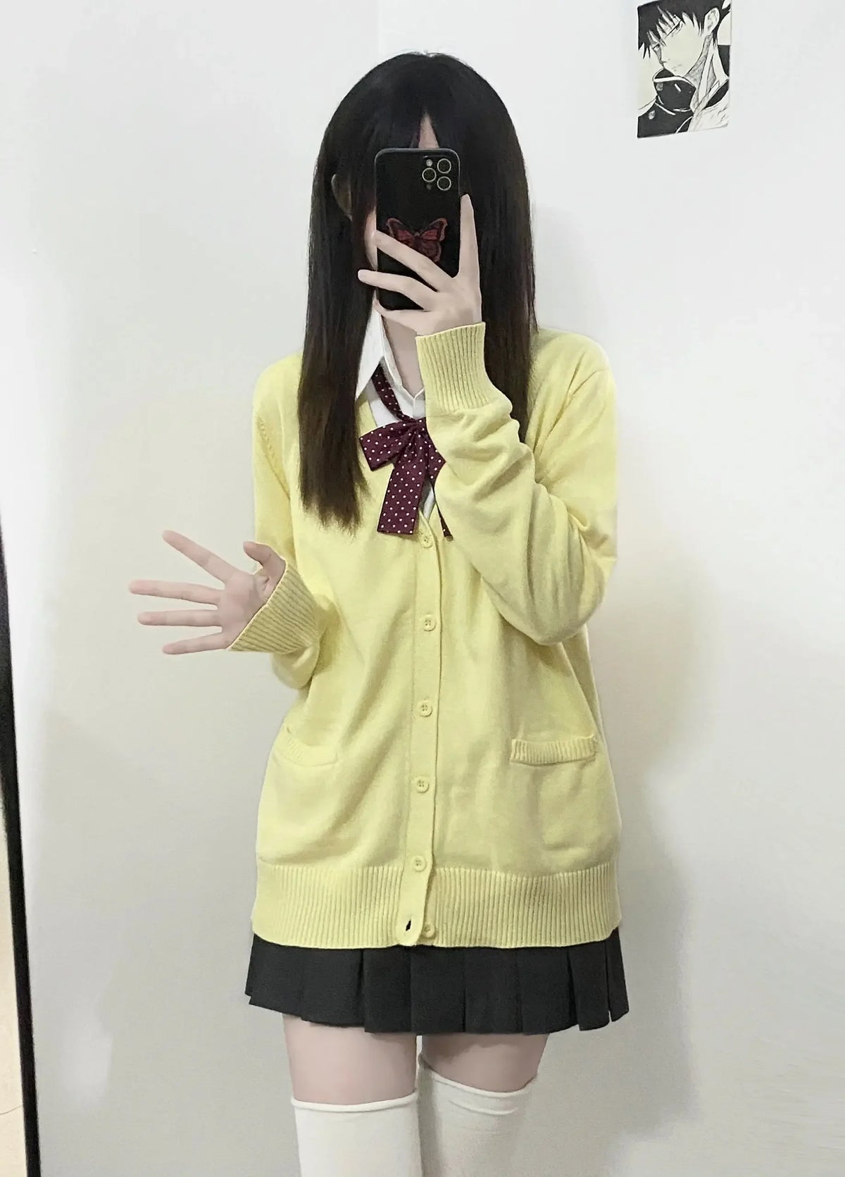 Cárdigan Tejido Estilo Uniforme Japonés — JK Suelto