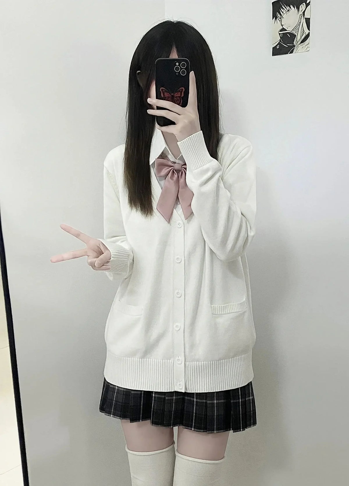 Cárdigan Tejido Estilo Uniforme Japonés — JK Suelto