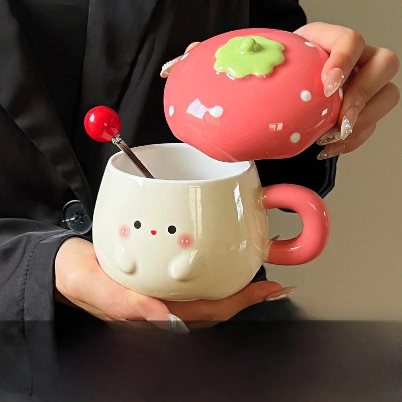 Taza Fresa con Tapa y Cuchara