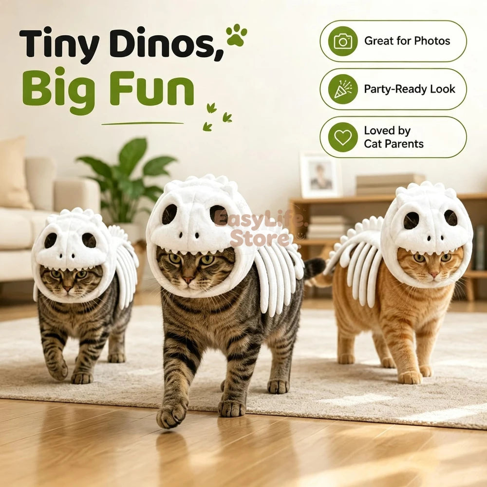 Disfraz Esqueleto de Dinosaurio Fluorescente para Mascota