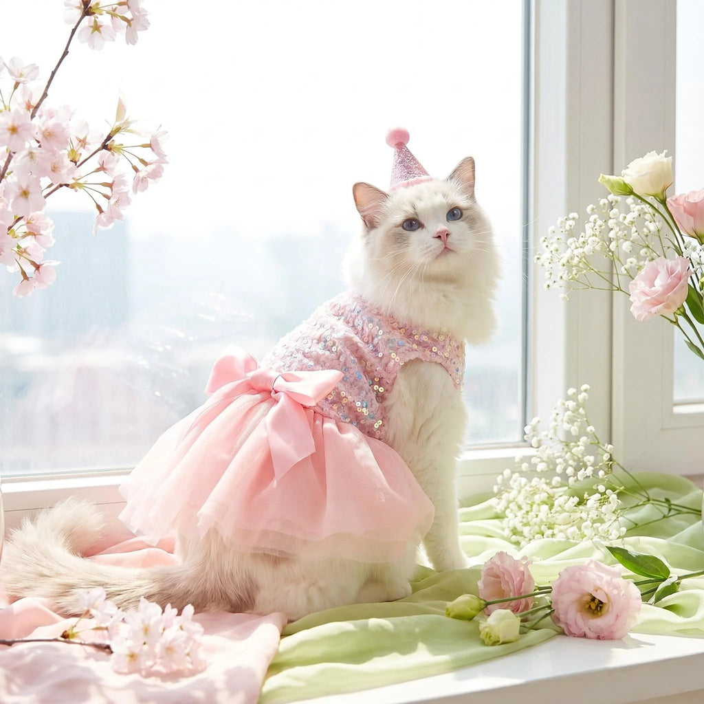 Vestido Princesa con Lentejuelas para Mascota