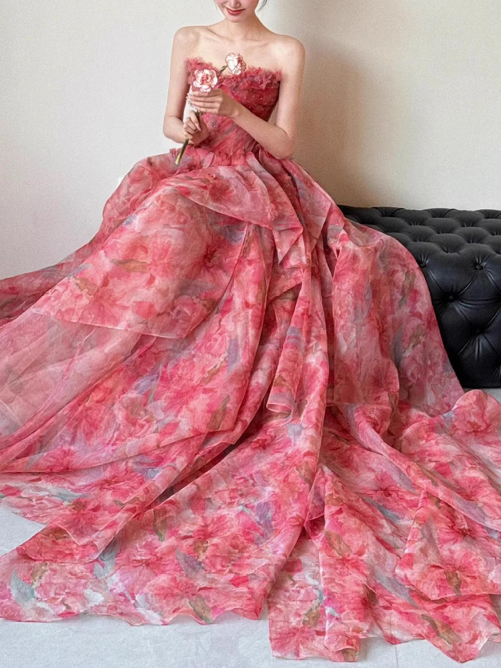 Vestido de Gala Rosa Estilo Princesa — Ocasión de Lujo