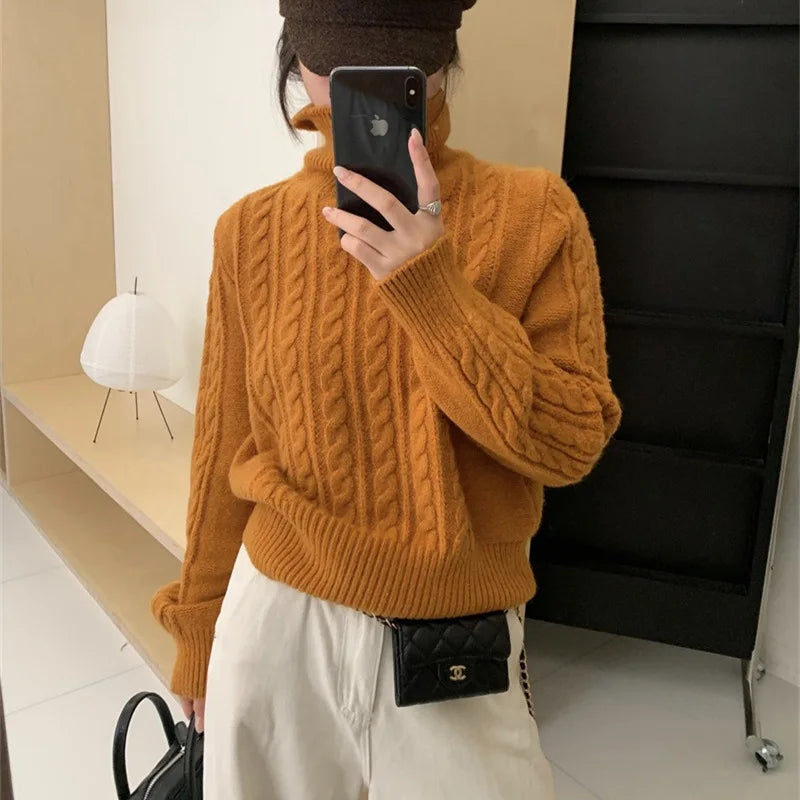 Sweater Cuello Alto Grueso — Estilo Vintage Streetwear
