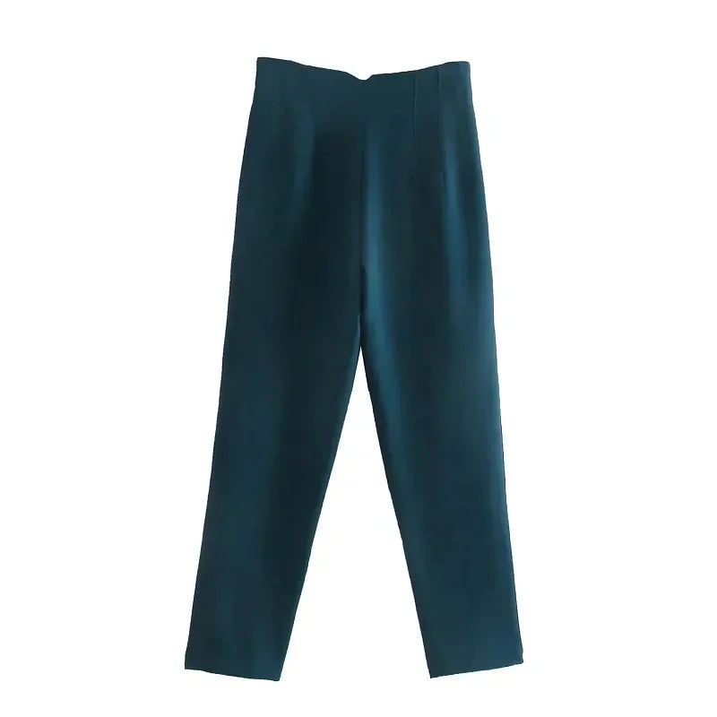 Pantalón Recto de Oficina Tiro Alto — Corte Formal