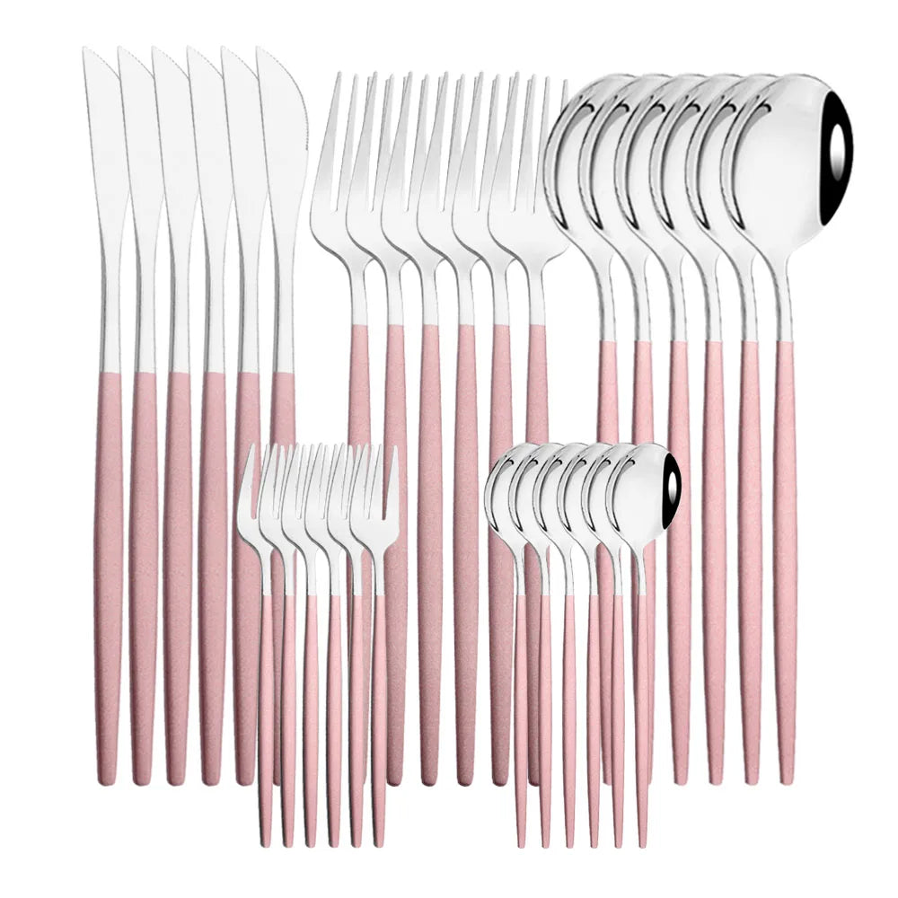 Set de Cubiertos x30 Rosa