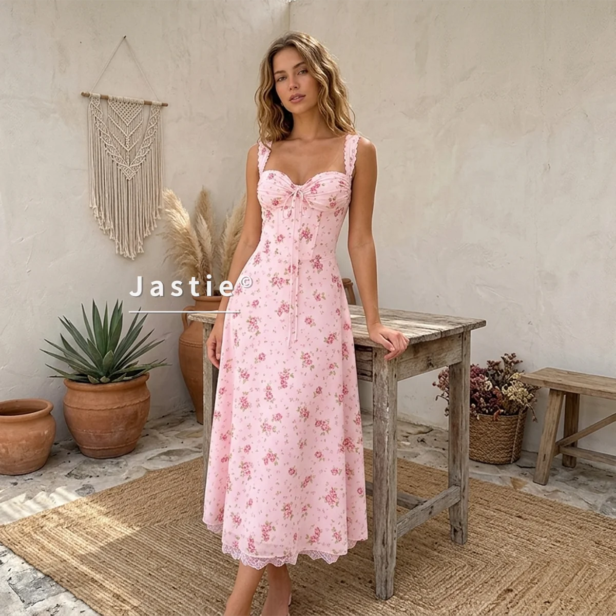 Vestido Midi Floral Cottagecore — Amarre Frontal