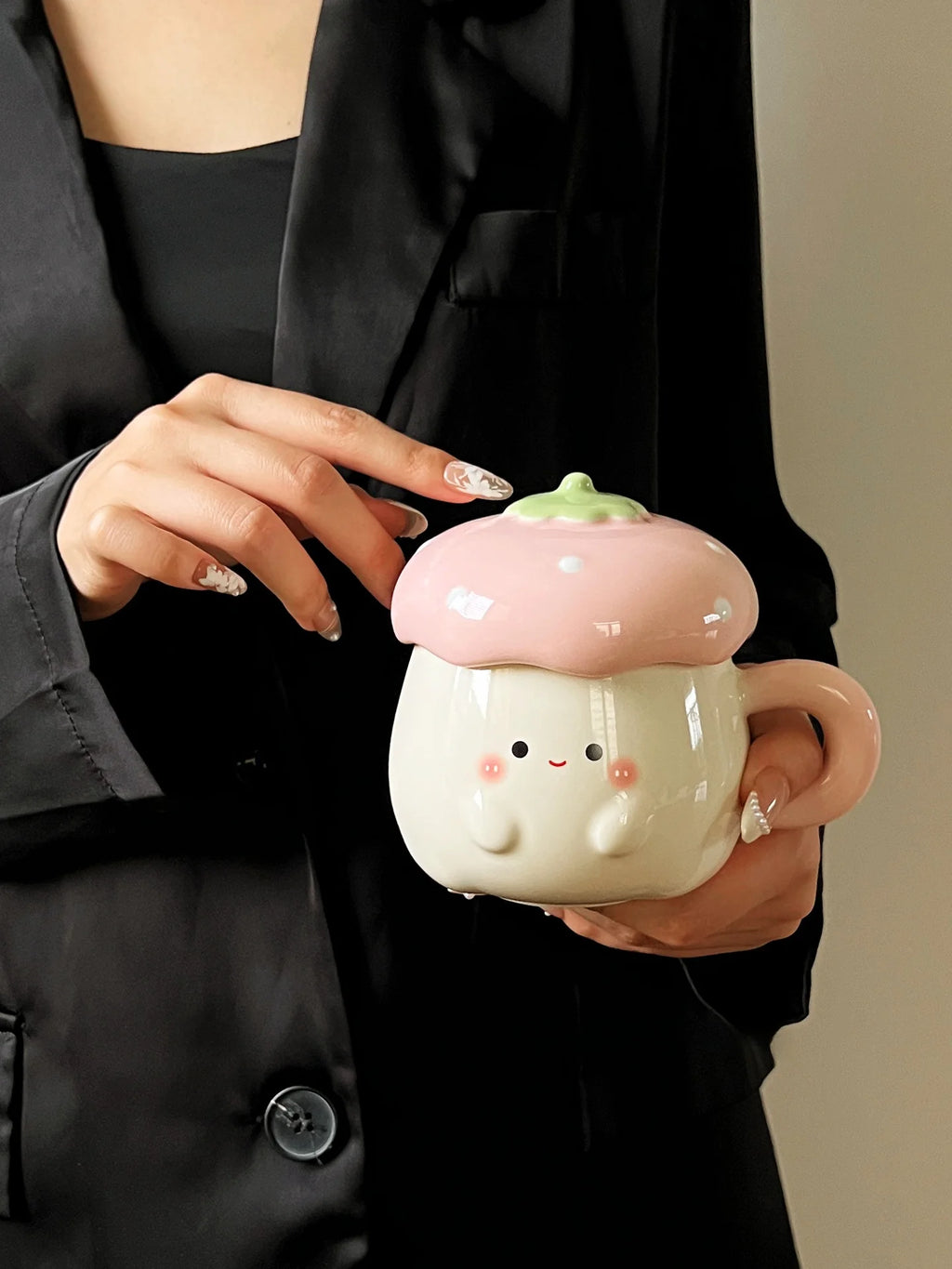 Taza Fresa con Tapa y Cuchara