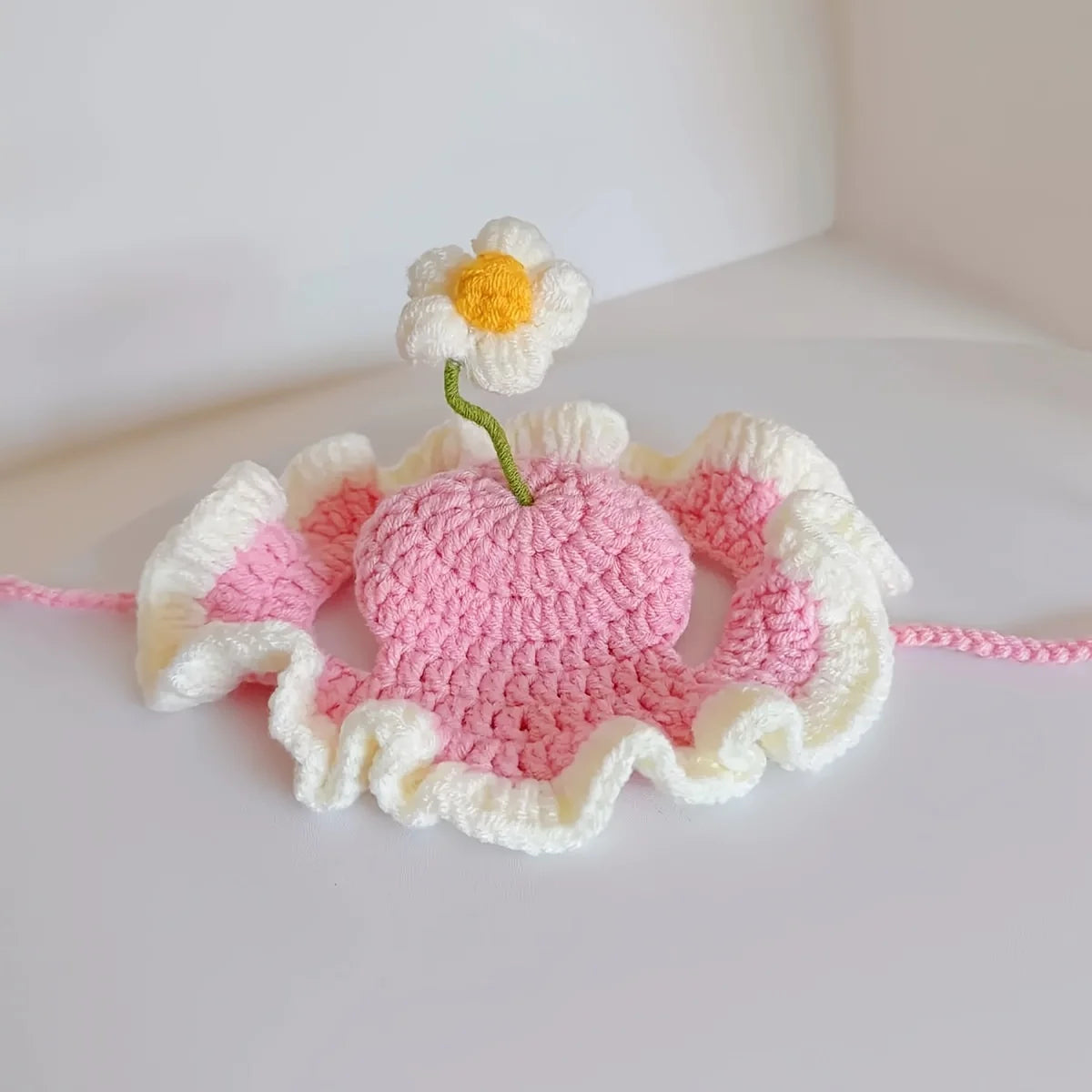 Gorro Tejido Flor para Mascota