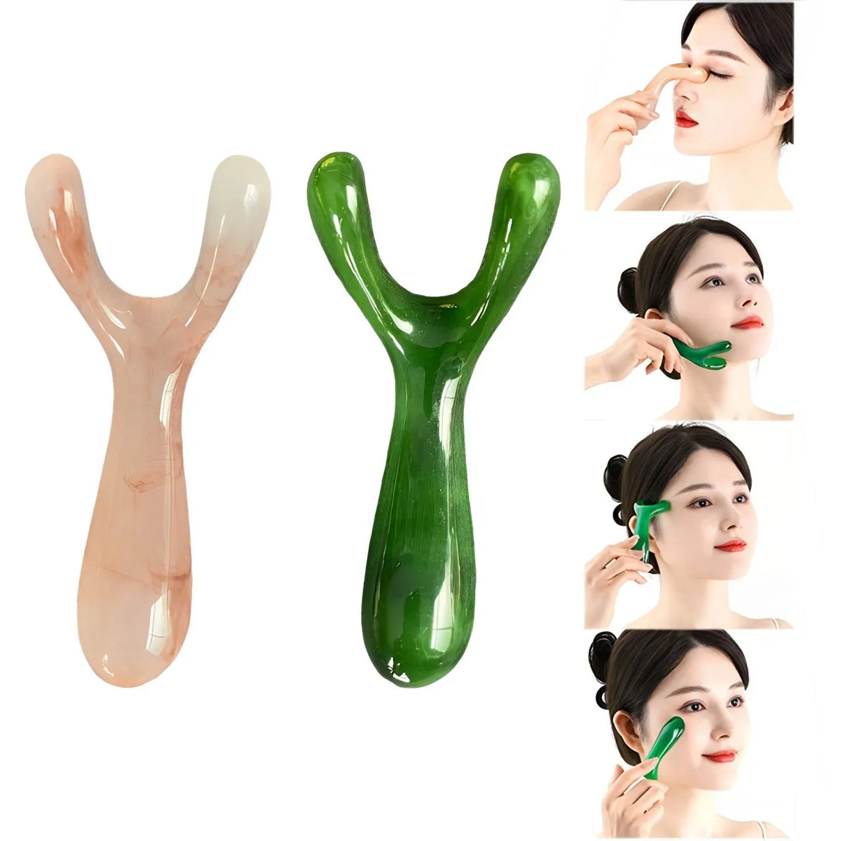 Herramienta de Gua Sha para Rostro y Nariz — Efecto Lifting