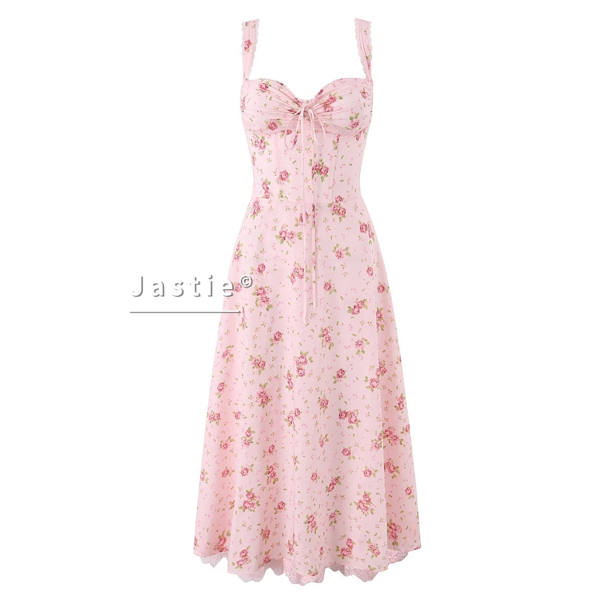 Vestido Midi Floral Cottagecore — Amarre Frontal
