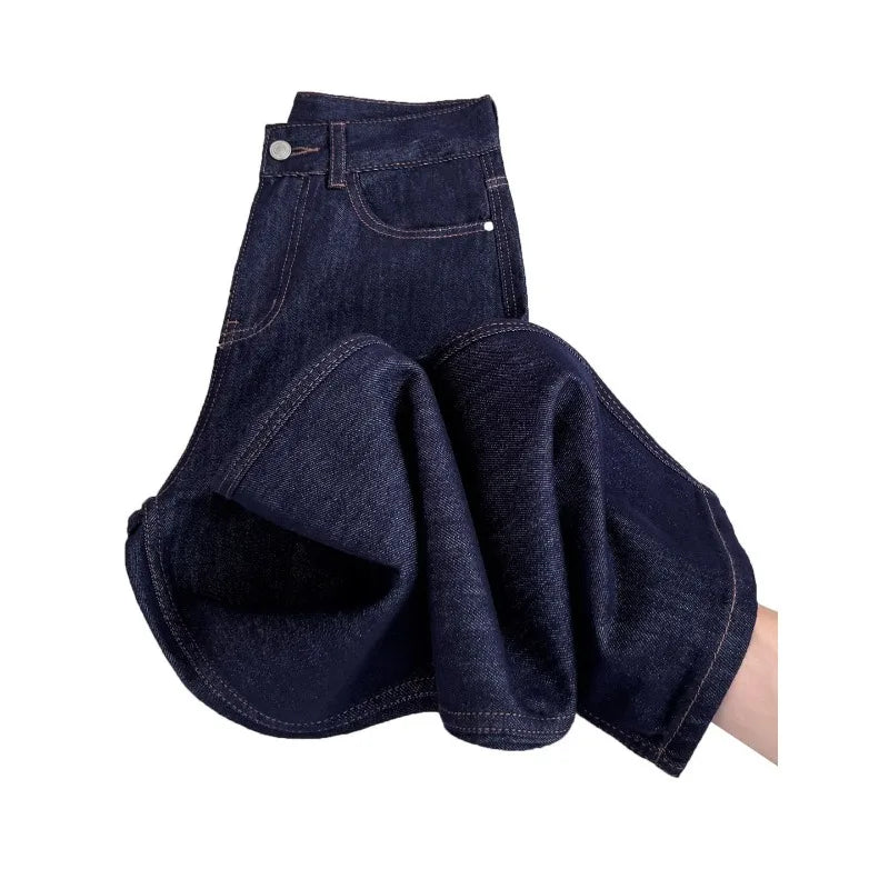 Jeans Rectos de Lyocell Tipo Seda — Estilo Coreano Retro