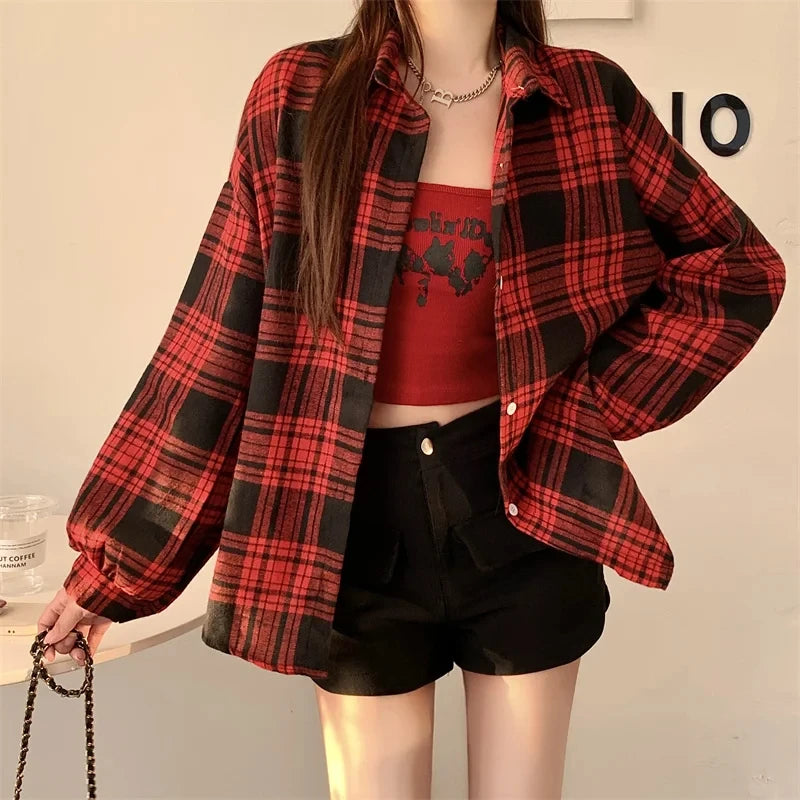 Camisa Oversize a Cuadros — Estilo Grunge
