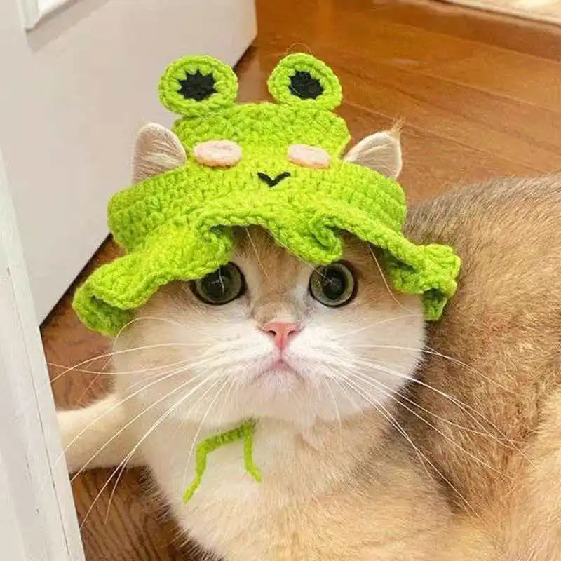 Gorro Tejido Flor para Mascota