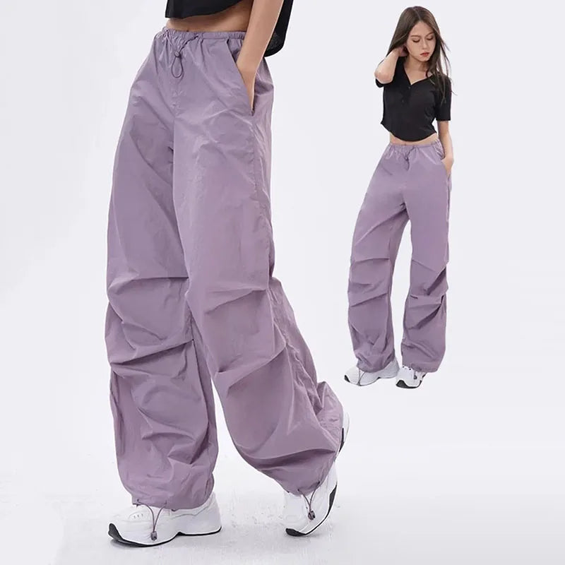 Pantalón Cargo Estilo Paracaídas Y2K — Streetwear Harajuku