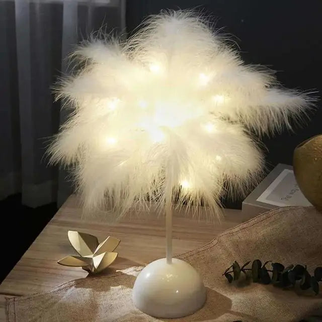 Lámpara de Noche Plumas LED