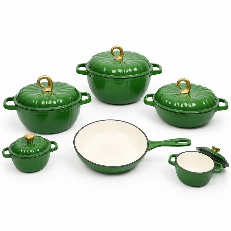 Set de Ollas de Hierro Fundido Calabaza