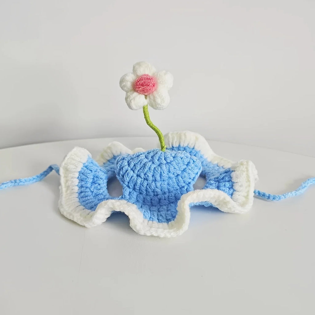 Gorro Tejido Flor para Mascota