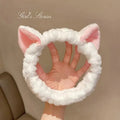 Diadema de Peluche con Orejas de Gato — Para Rutina de Belleza