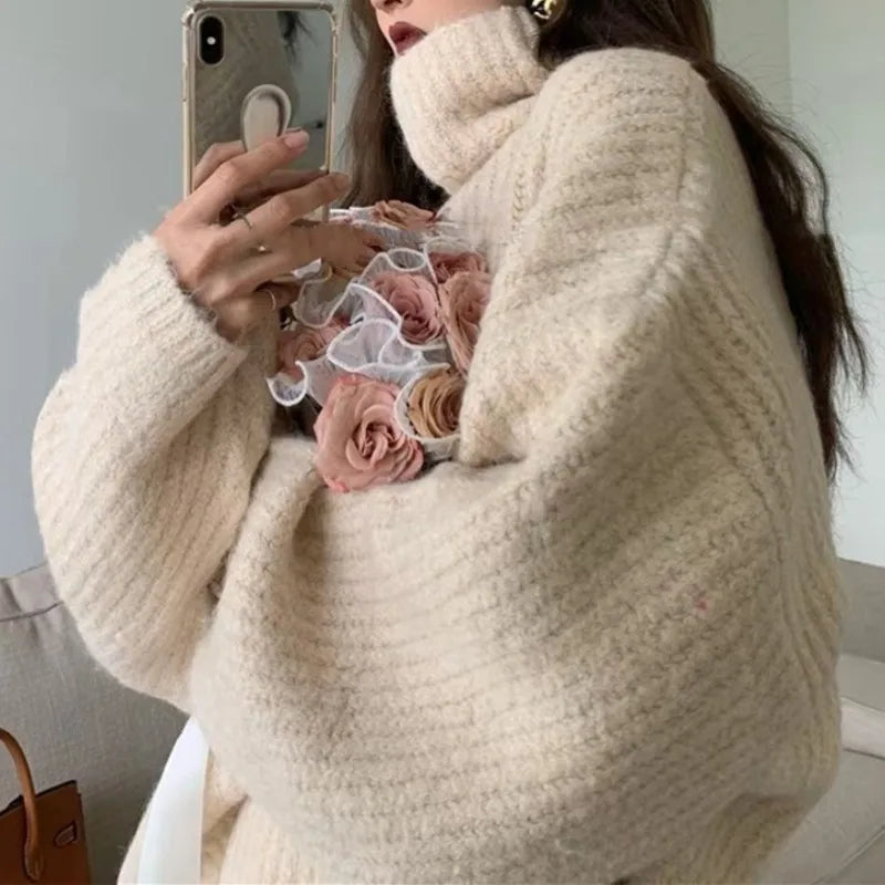 Sweater Cuello Alto Tejido — Cálido y Versátil