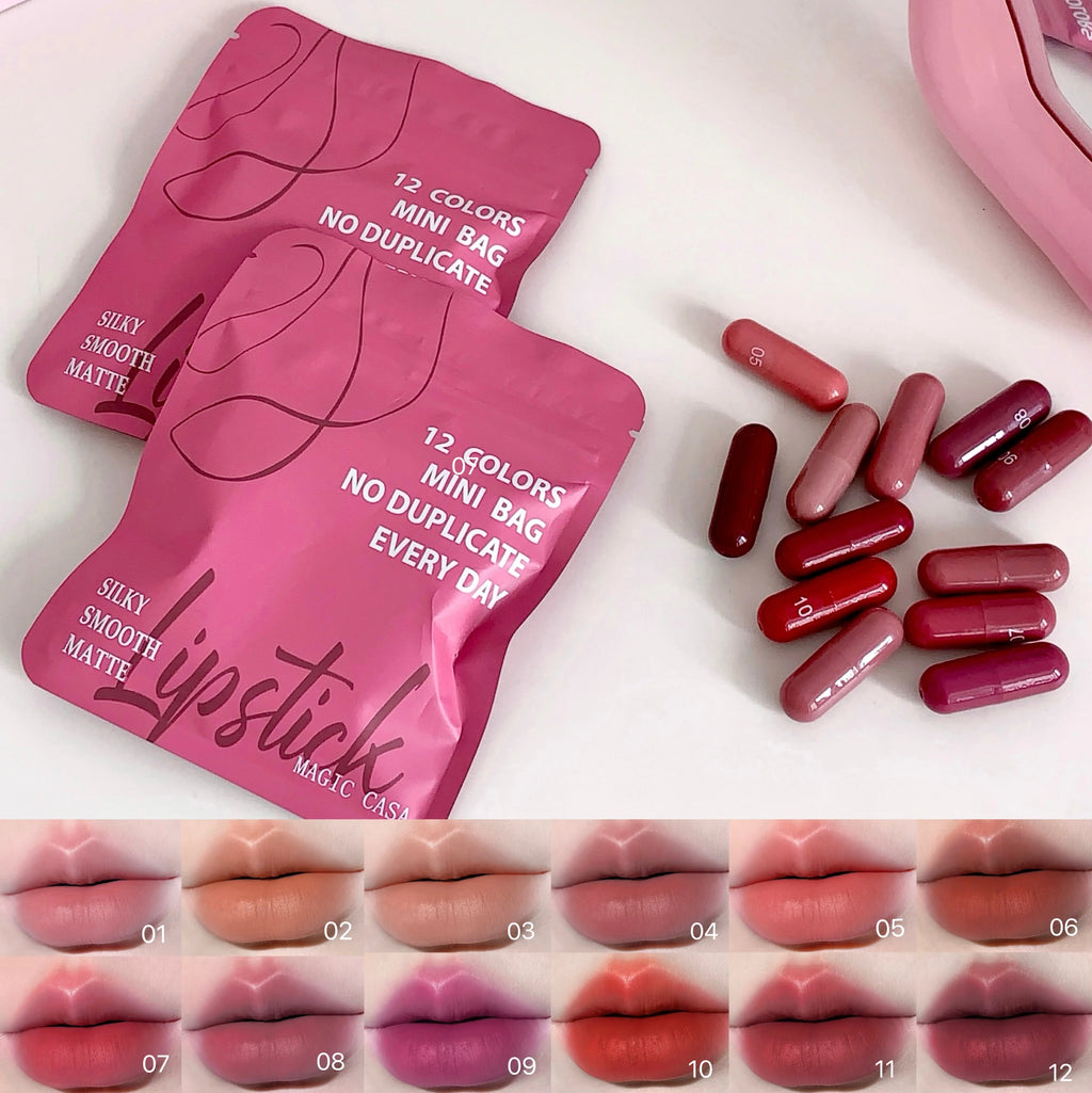 Set de 12 Bálsamos Labiales Mate
