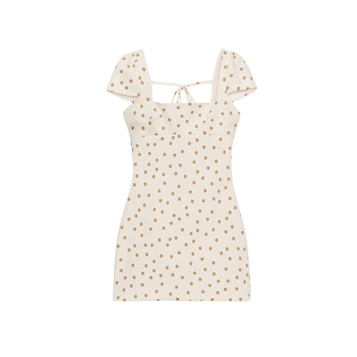 Vestido Corto con Amarre y Espalda Descubierta — Manga Globo
