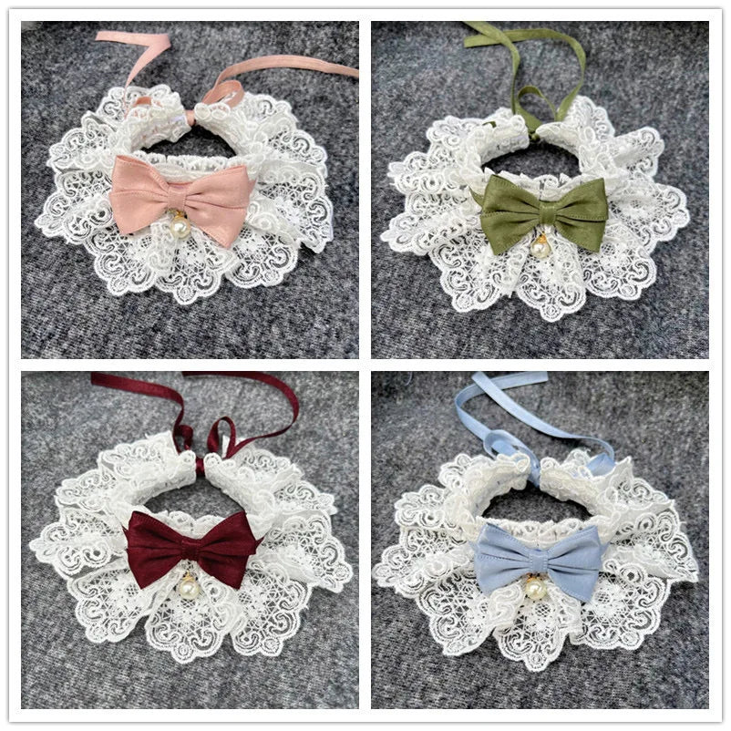 Collar de Perlas y Seda para Mascota