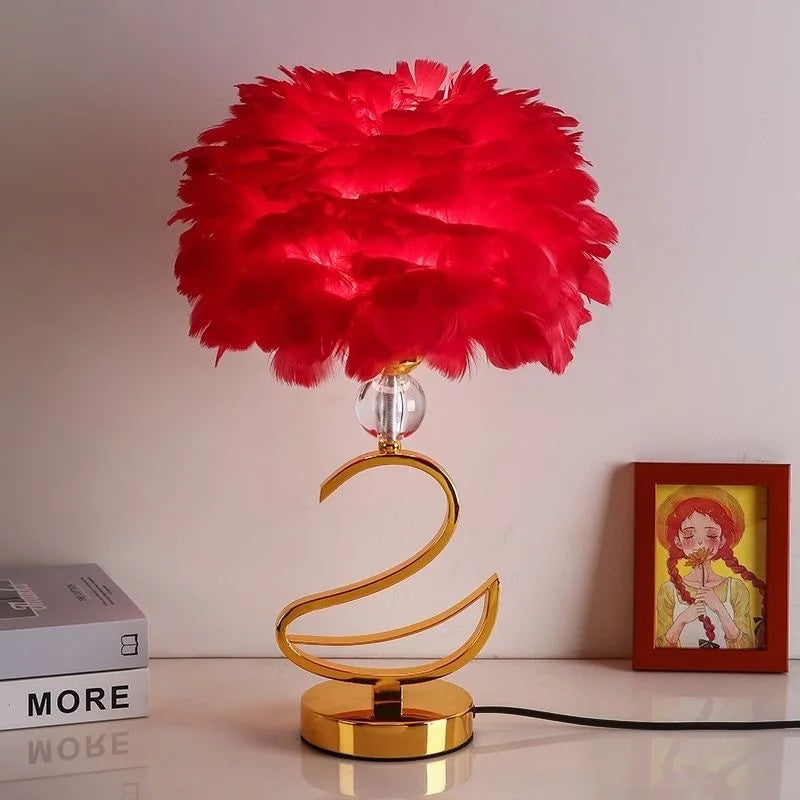 Lámpara de Mesa Cisne Estilo Francés