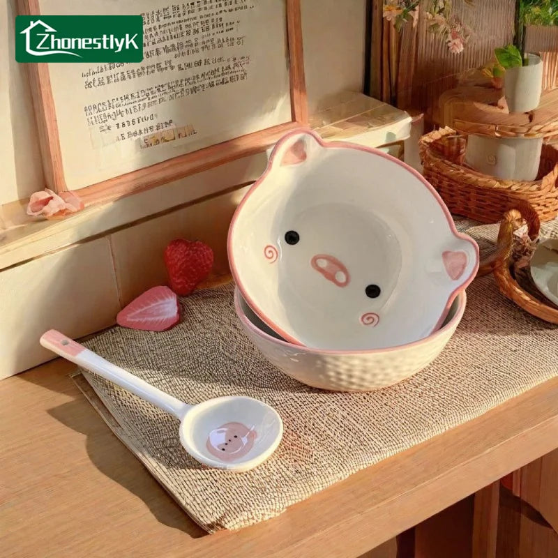 Bowl con Cuchara Diseño Cerdito
