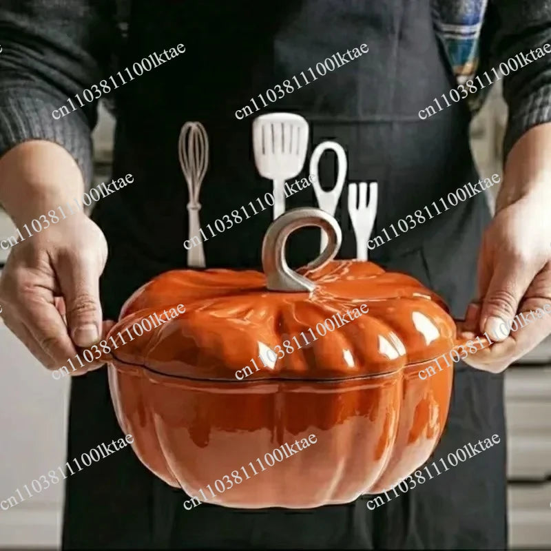 Olla Esmaltada Diseño Calabaza