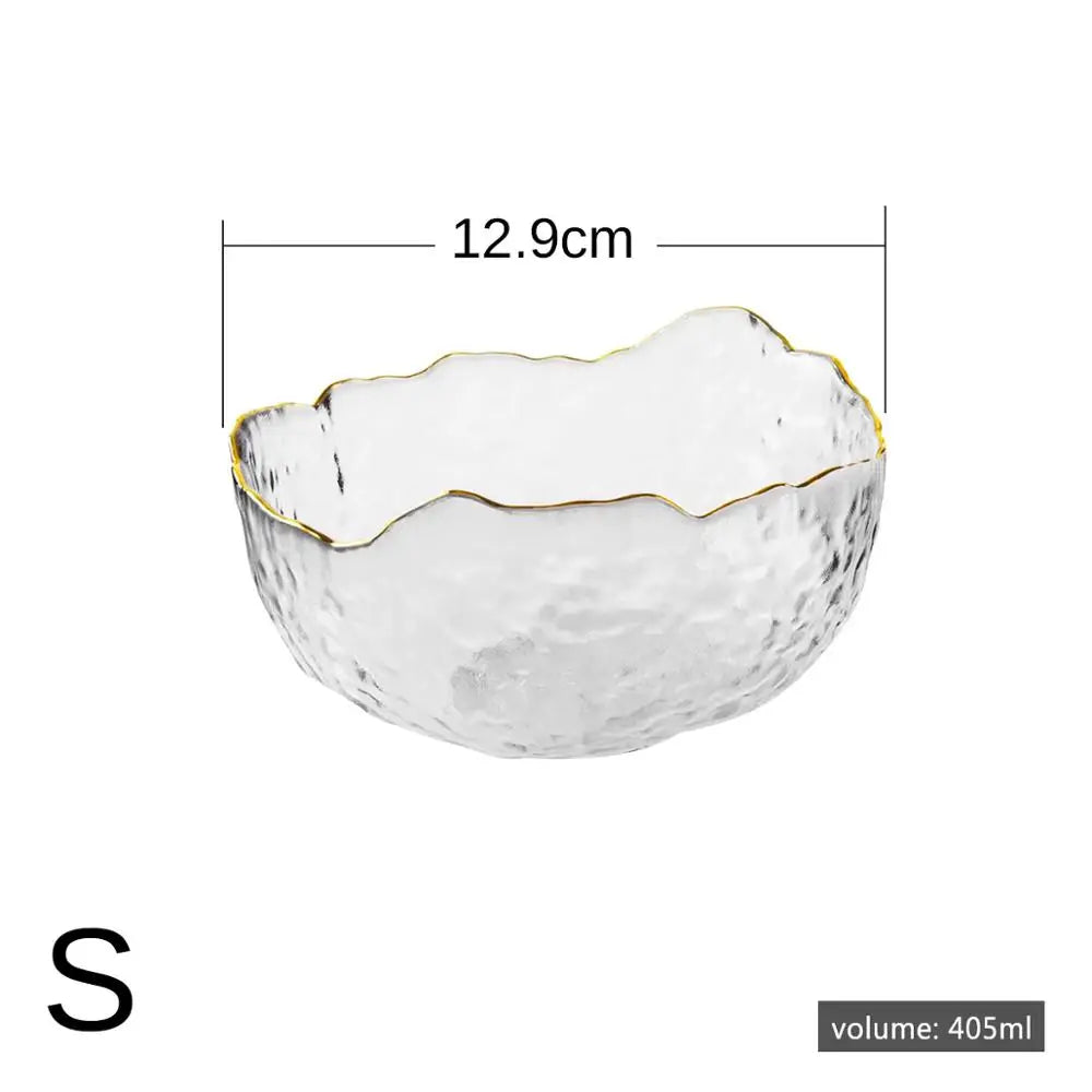 Bowl de Cristal con Borde Dorado