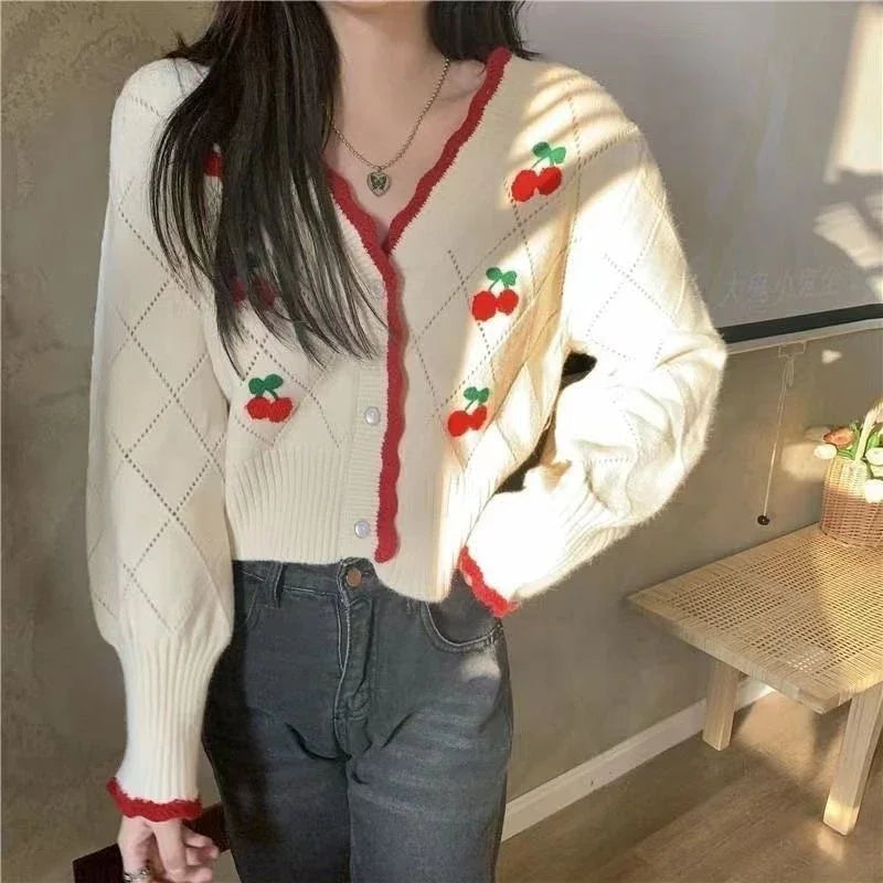 Cárdigan Floral Calado — Cuello V Holgado