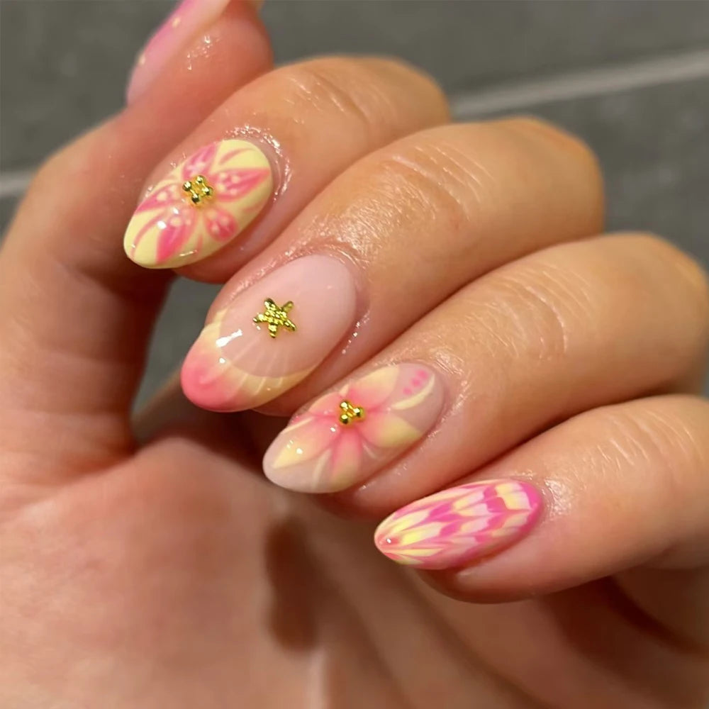 Stickers de Gel 3D para Uñas — Perlas y Flores