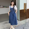 Falda Denim con Tirantes Cruzados — Look Casual