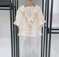 Blusa de Algodón Bordada — Volados y Escote V