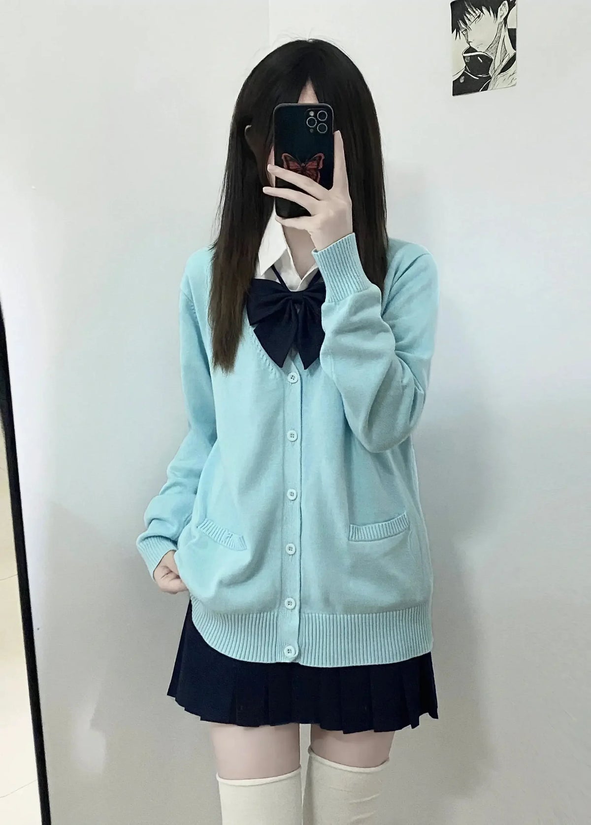 Cárdigan Tejido Estilo Uniforme Japonés — JK Suelto